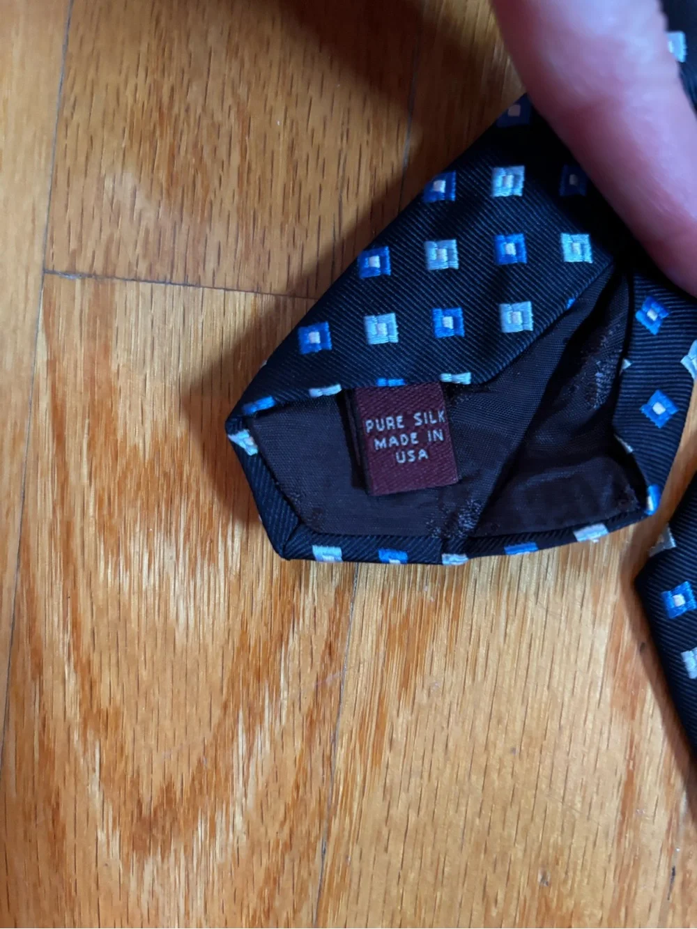 Classic Navy Geometric Silk Brooks Brothers Tie - youth